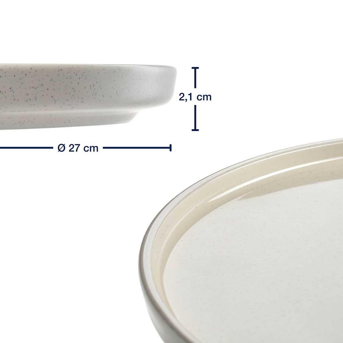 Massangaben zu Keramikteller ROMA 27 cm creme