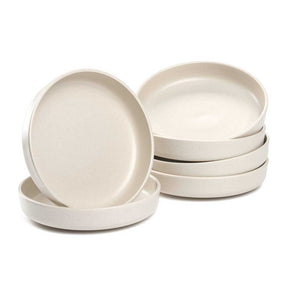 Keramikteller ROMA 20 cm creme tief, 6er-Set gestapelt angeordnet