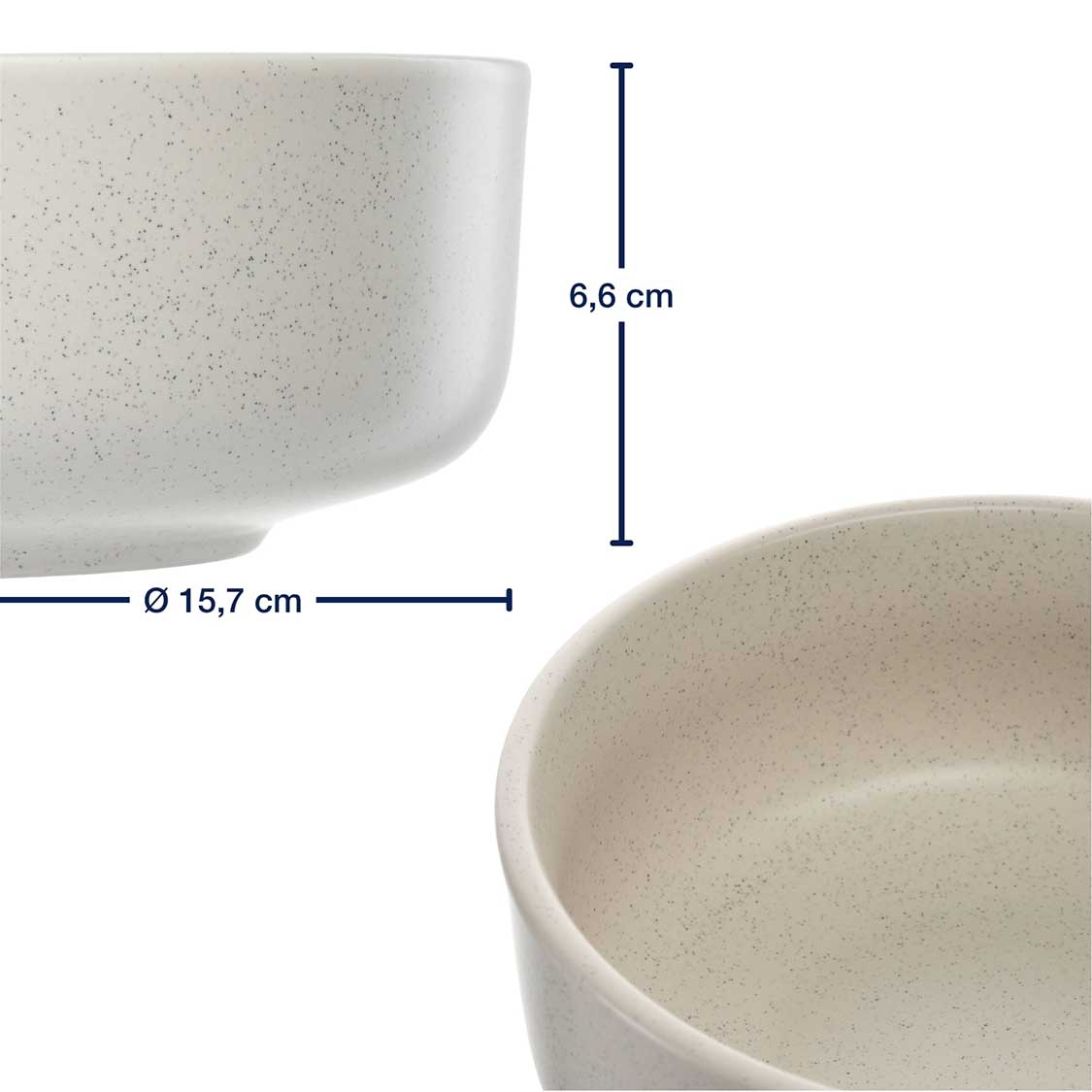 Massangaben zu Keramikschale ROMA 16 cm creme
