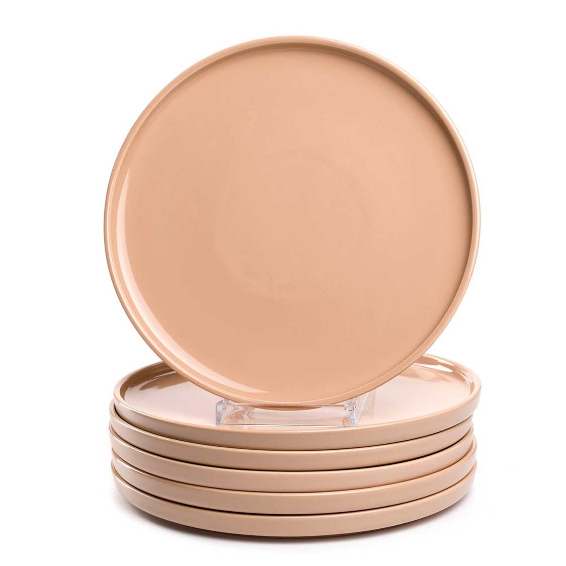Keramikteller ROMA 27 cm apricot, gestapelt im 6er-Set