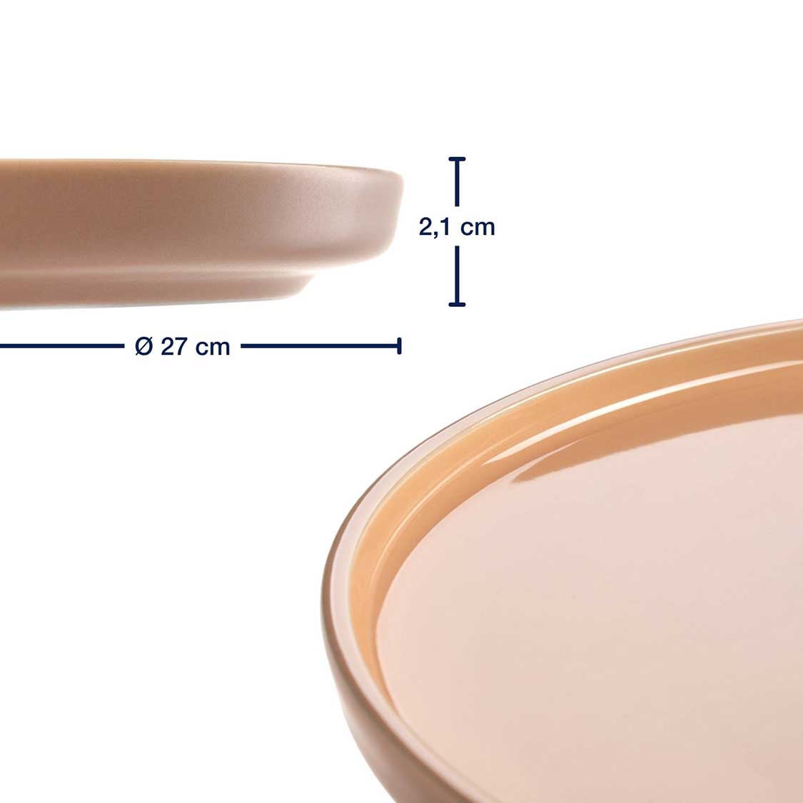 Massangaben zu Keramikteller ROMA 27 cm apricot 6er-Set