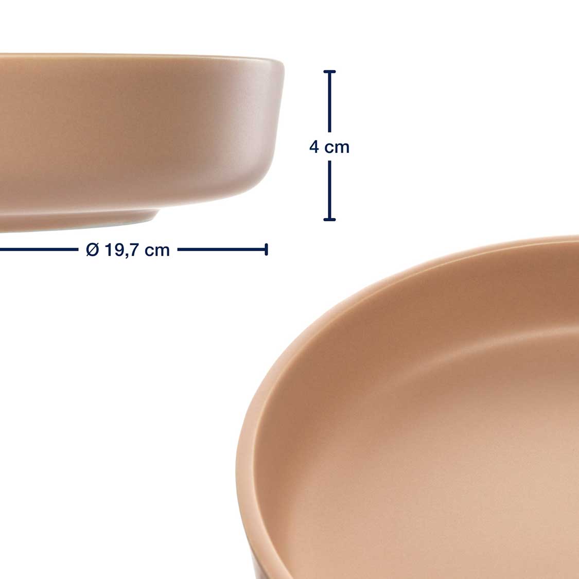 Massangaben zu Keramikteller ROMA 20 cm apricot tief