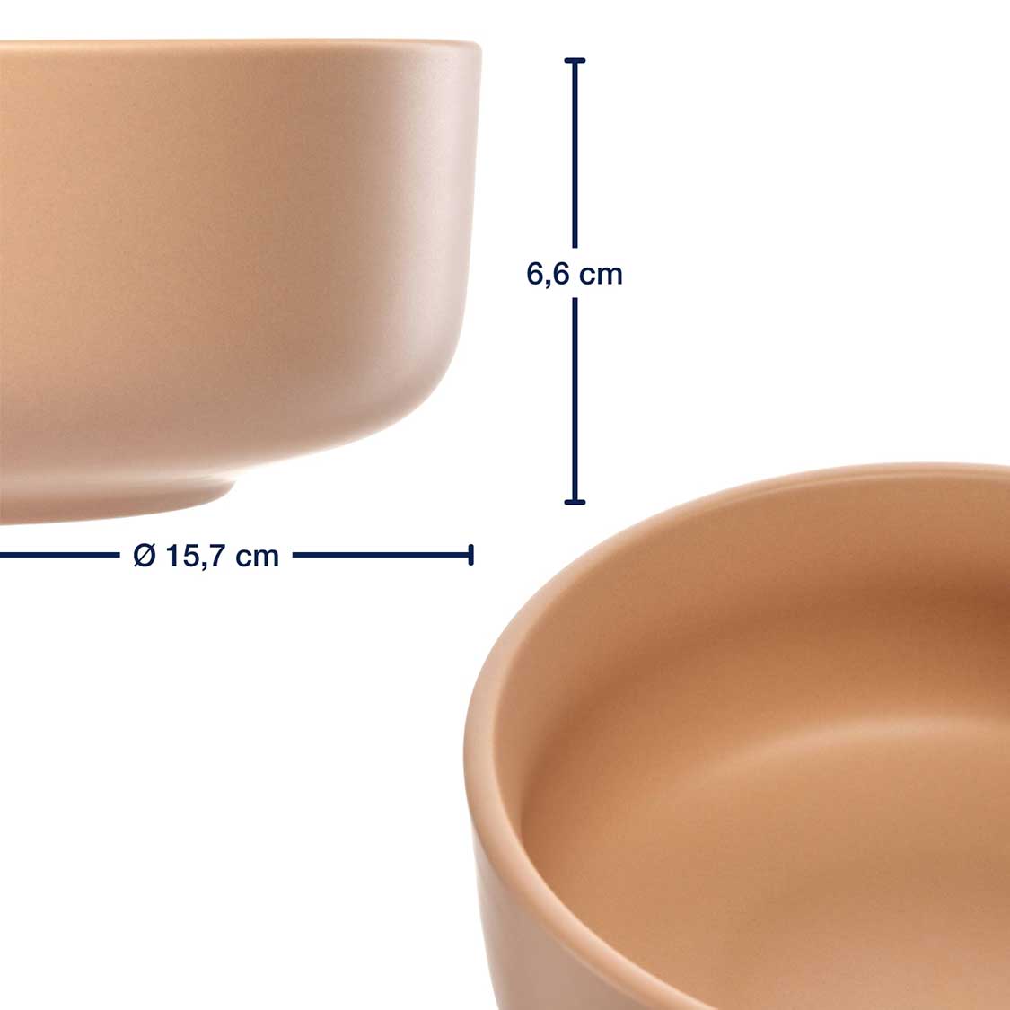 Massangaben zu Keramikschale ROMA 16 cm apricot