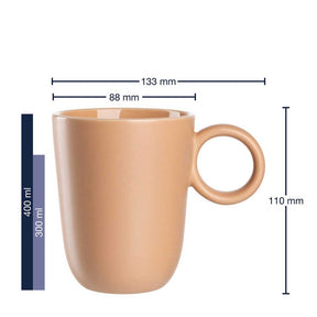 Massangaben zu Keramiktasse ROMA 400 ml apricot