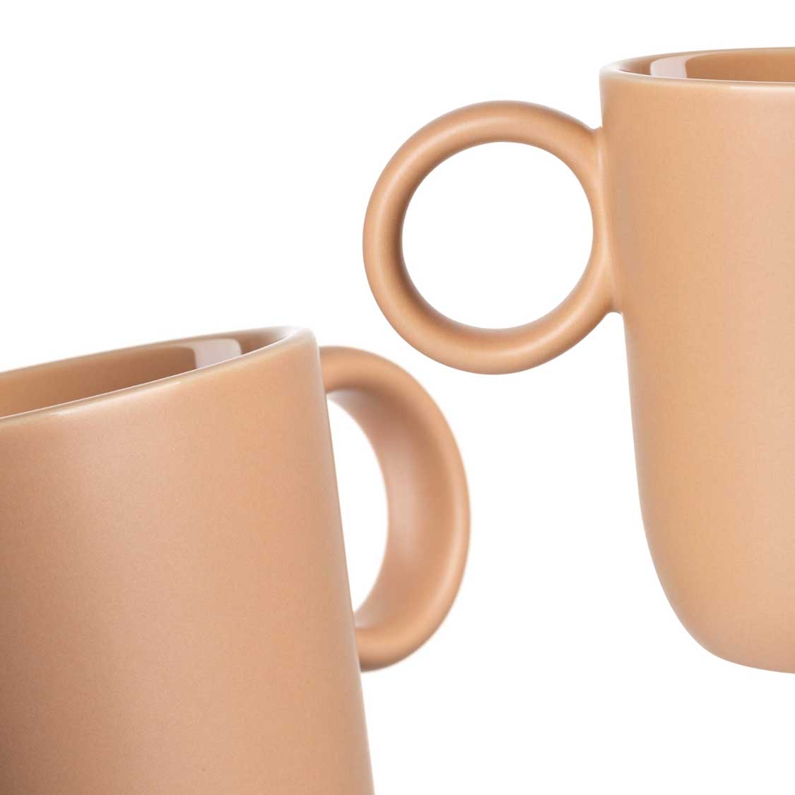 Keramiktasse ROMA apricot, zwei Tassen im Detail gezeigt