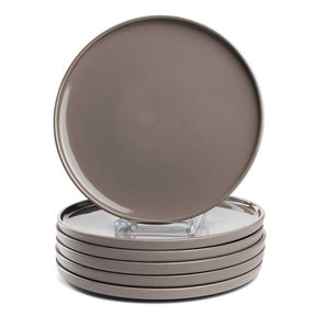 Keramikteller ROMA 27 cm taupe im 6er-Set gestapelt