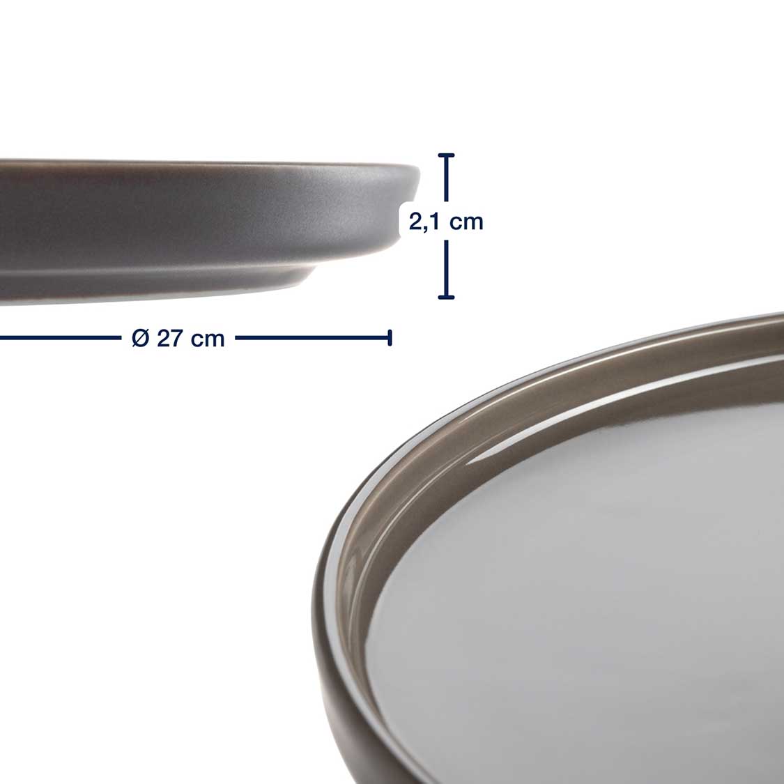 Massangaben zu Keramikteller ROMA 27 cm taupe
