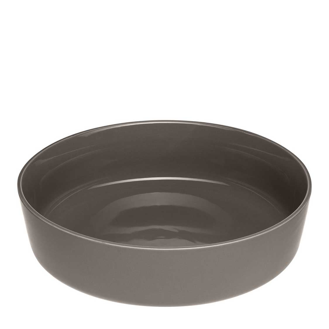 Keramikschale ROMA 30 cm taupe vor weißem Hintergrund