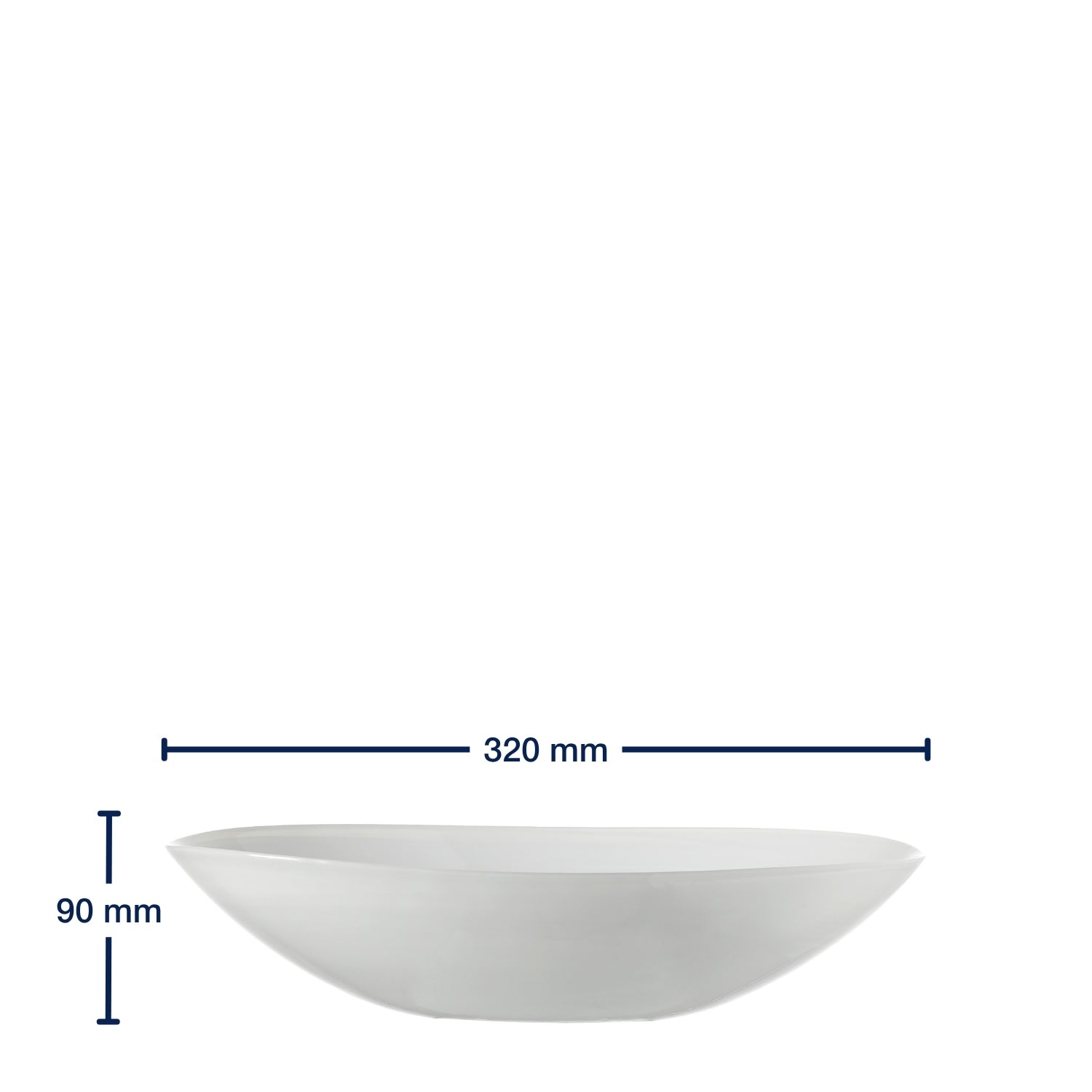 Massangaben zu Schale ALABASTRO 32 cm weiß oval