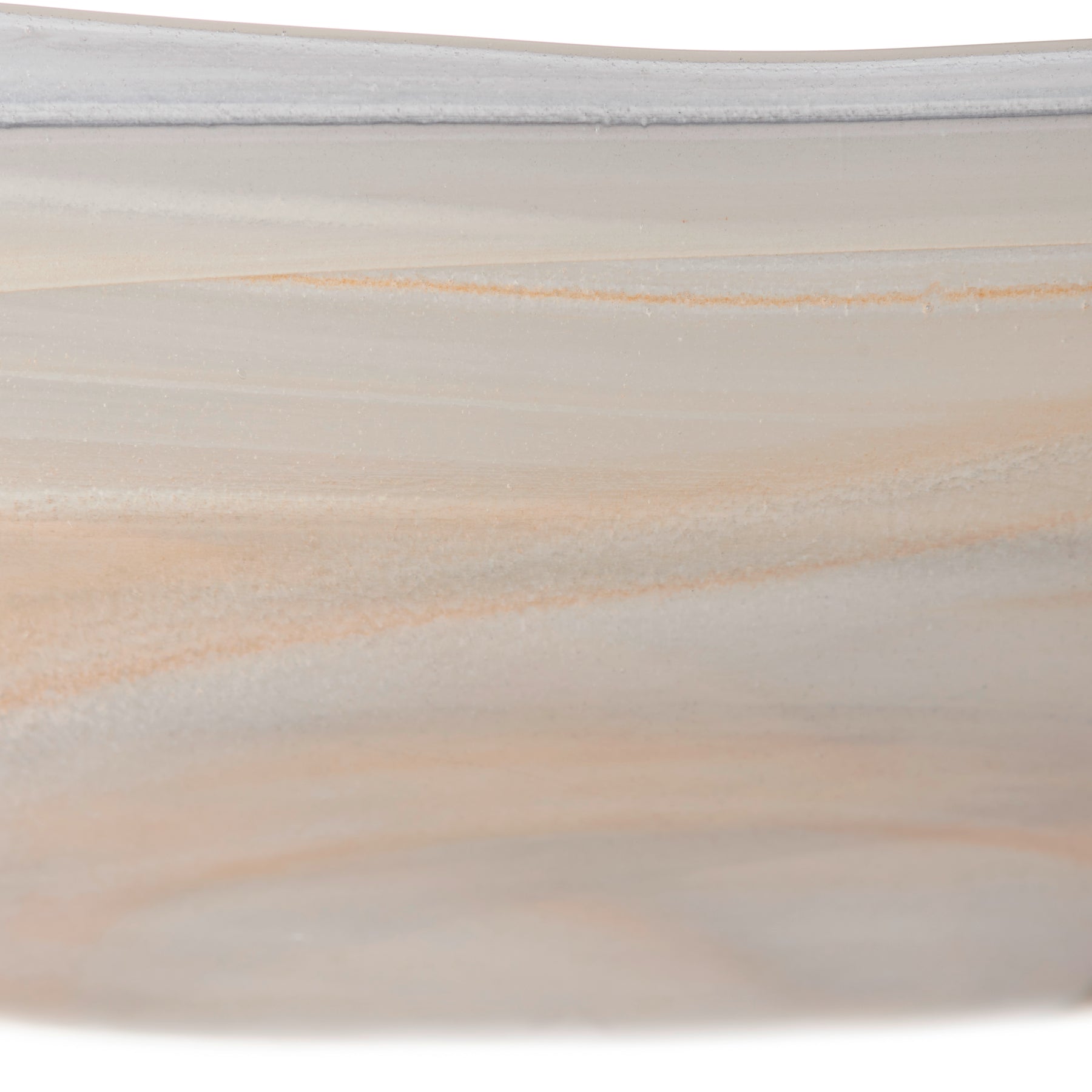 Schale ALABASTRO 22 cm beige oval, Oberflächendetail mit Streifenmuster