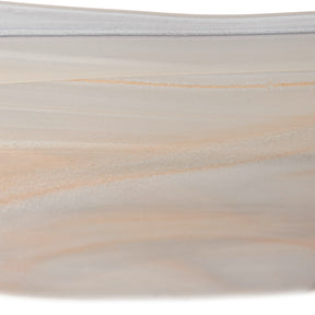 Schale ALABASTRO 22 cm beige oval, Oberflächendetail mit Streifenmuster
