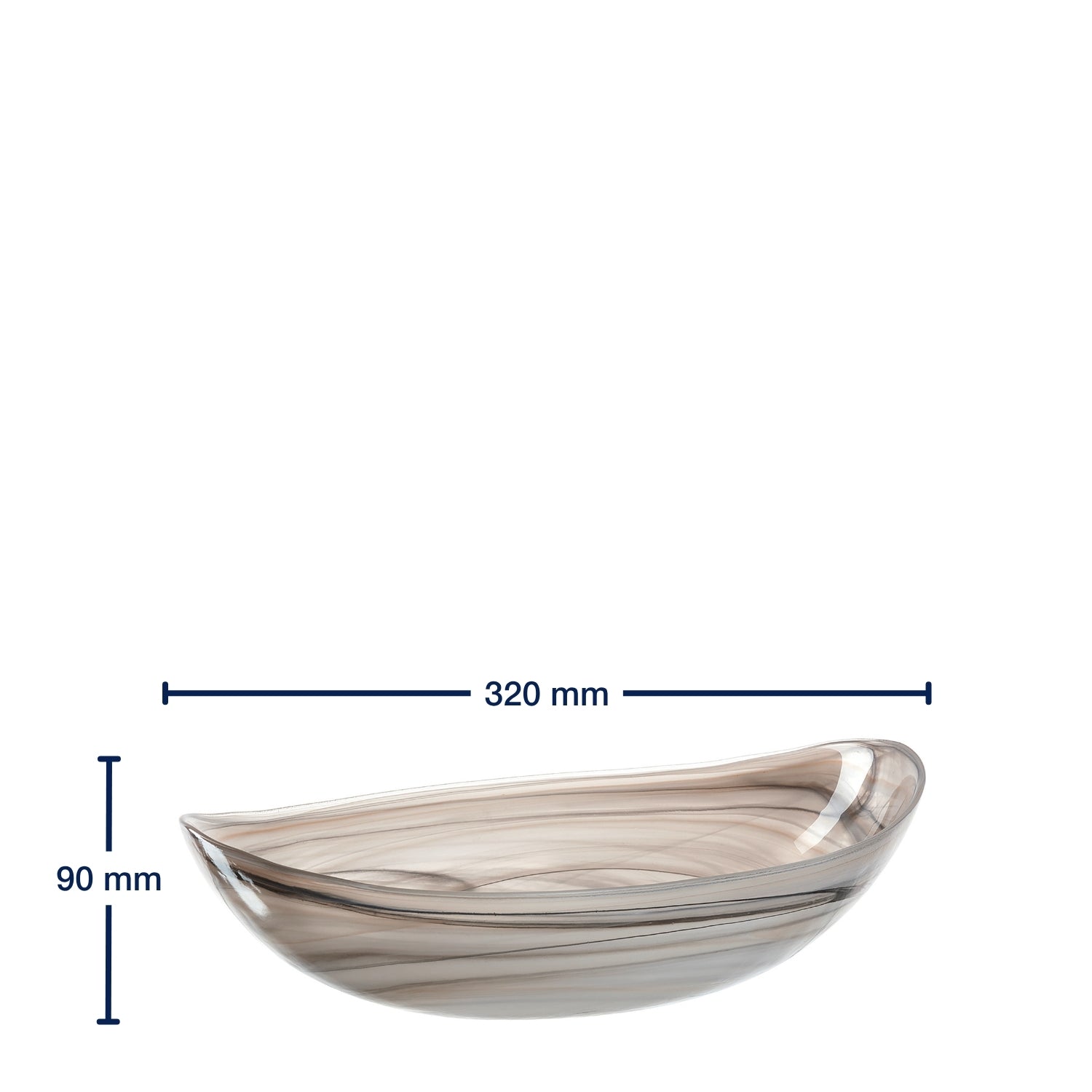 Massangaben zu Schale ALABASTRO 32 cm beige oval