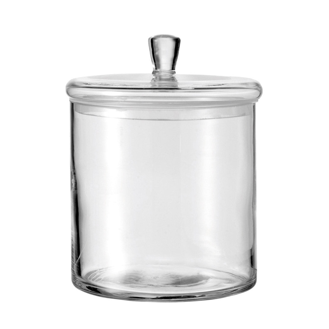 Klare Gladdose TOP mit Glasdeckel und Knauf, freistehend