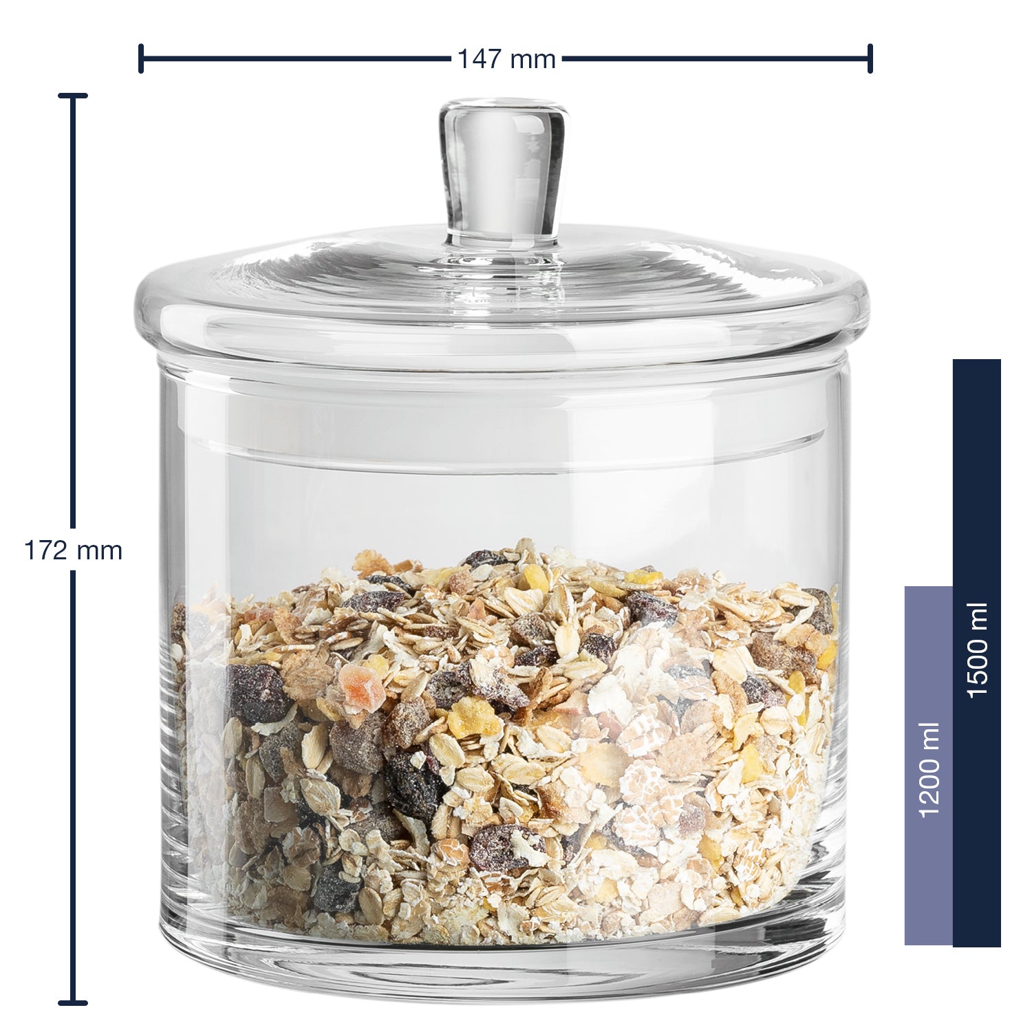 Massangaben zu Dose TOP 17 cm mit Müsli gefüllt