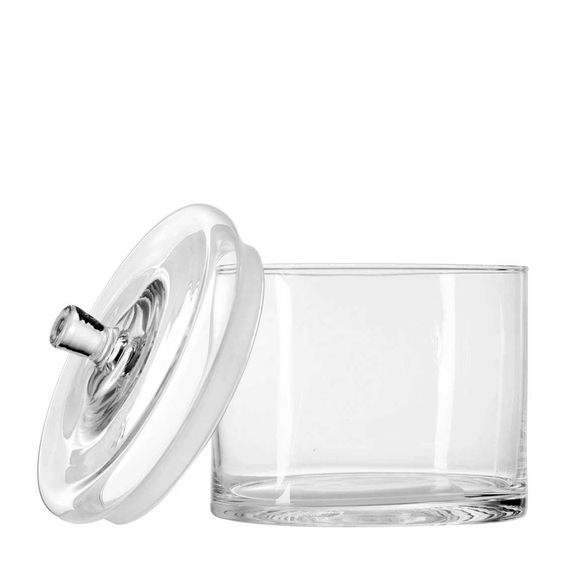 Dose TOP mit transparentem Glasbehaeltnis und Silikondeckel