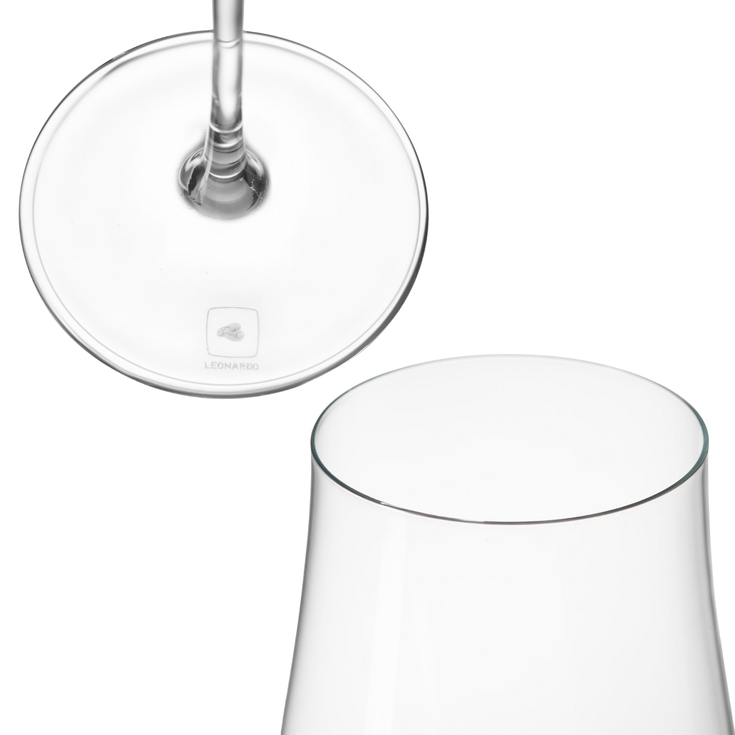 Champagnerglas BRUNELLI mit Deckel, Draufsicht und Seitenansicht