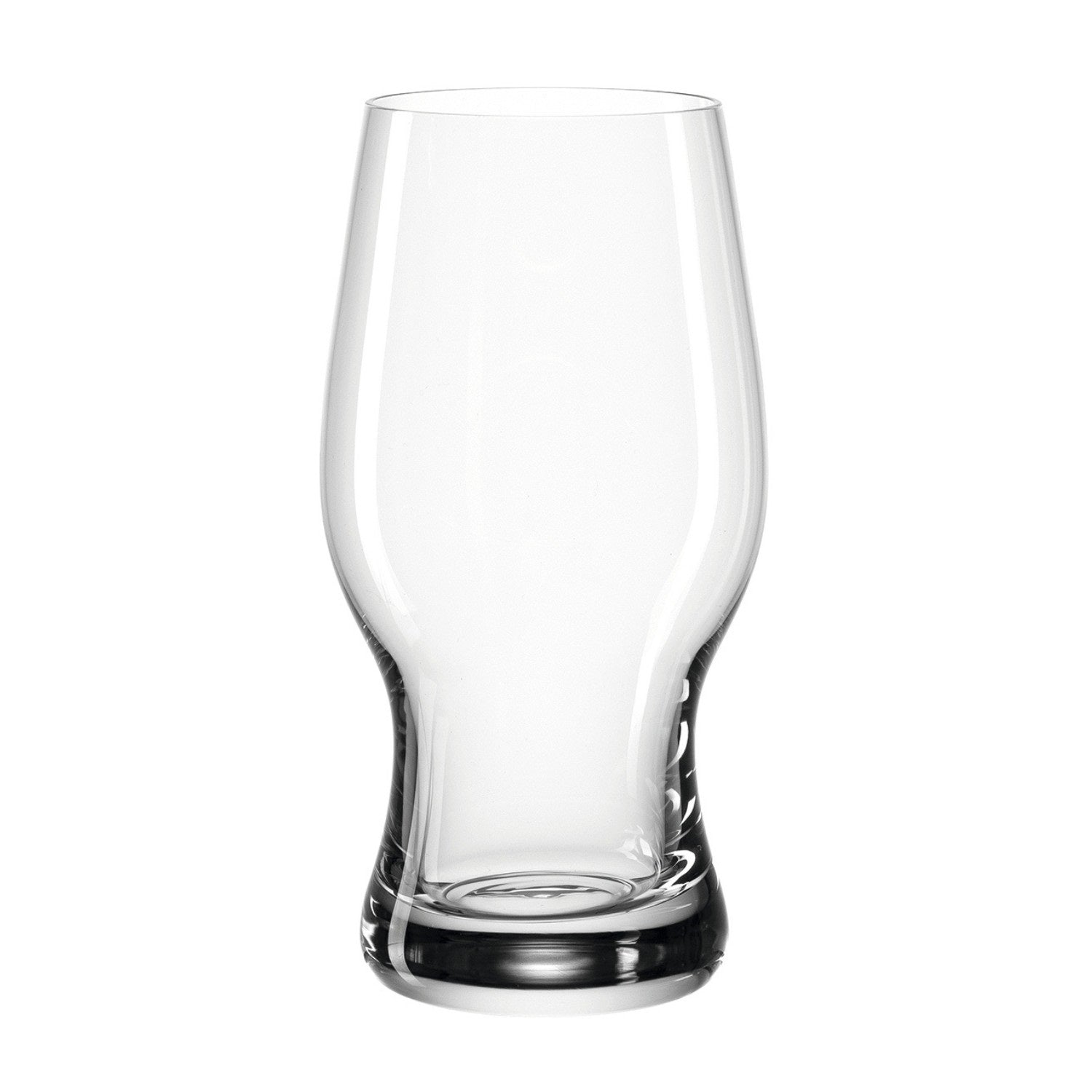 Leeres Bierglas TAVERNA 500 ml, klares Glas, Frontalansicht vor weißem Hintergrund