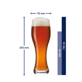 Massangaben zu Weizenbierglas TAVERNA 500 ml mit persönlicher Gravur