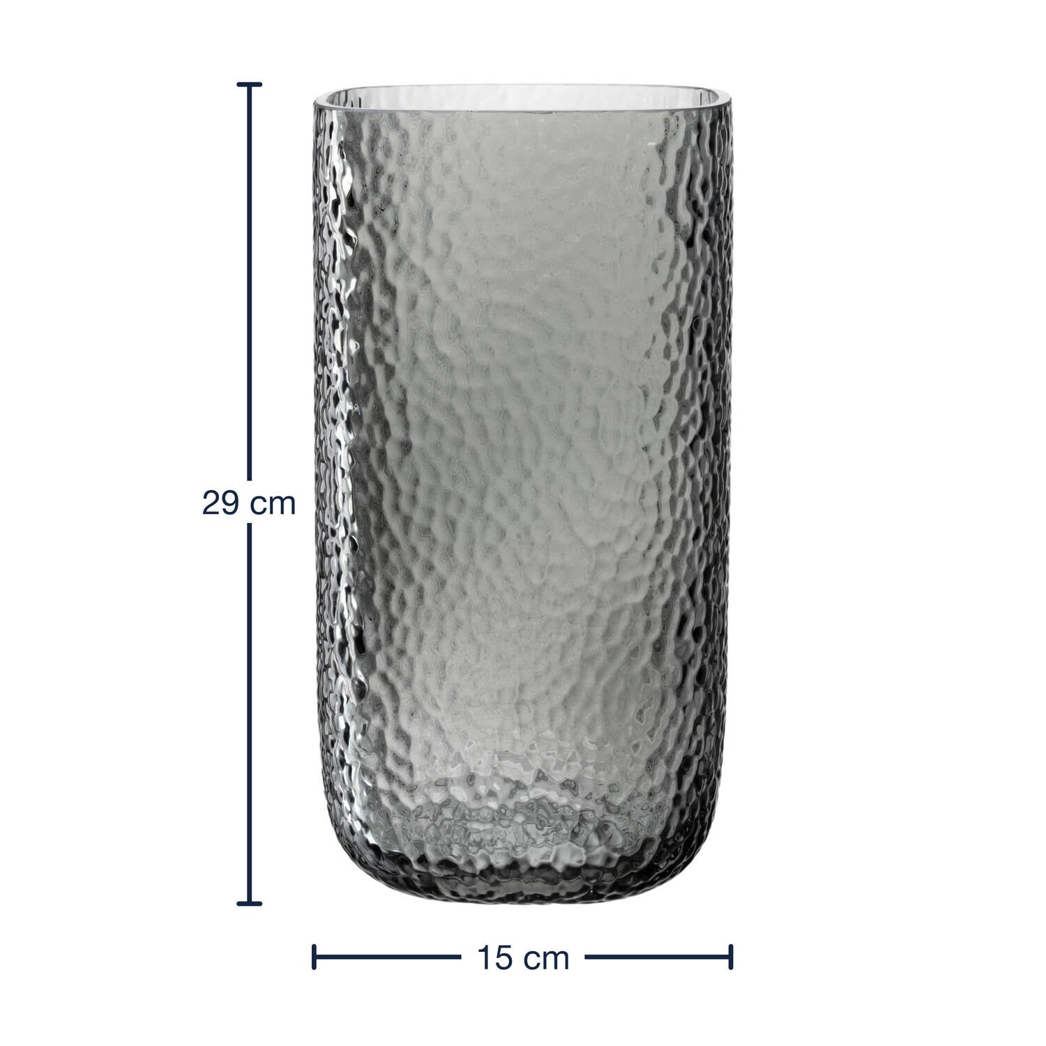 Massangaben zu Vase MARTELLO 29 cm grau