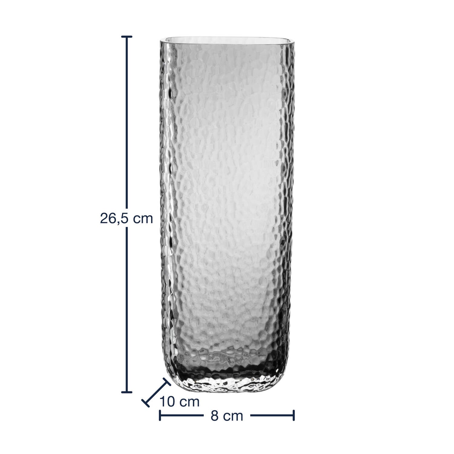 Massangaben zu Vase MARTELLO 27 cm grau