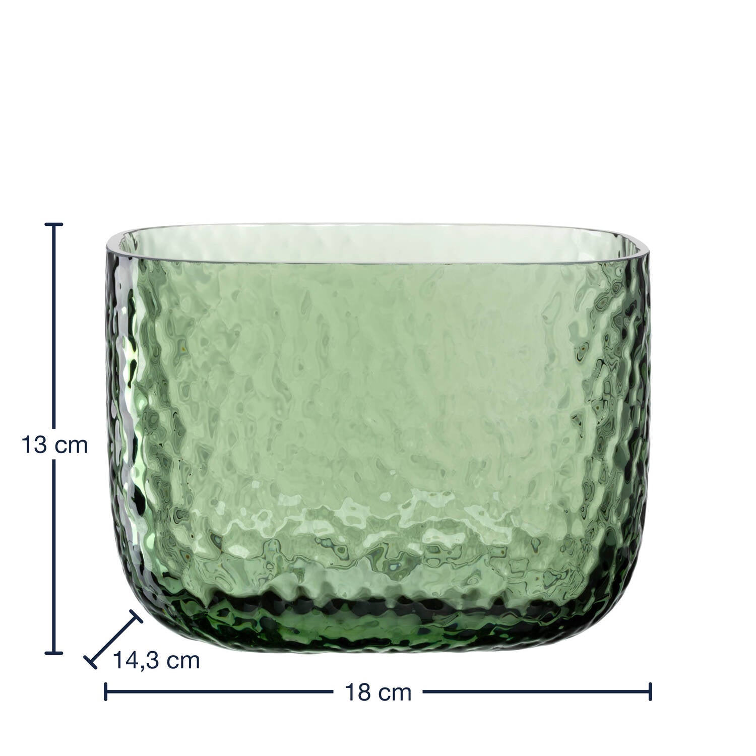 Massangaben zur Vase MARTELLO 13 cm grün