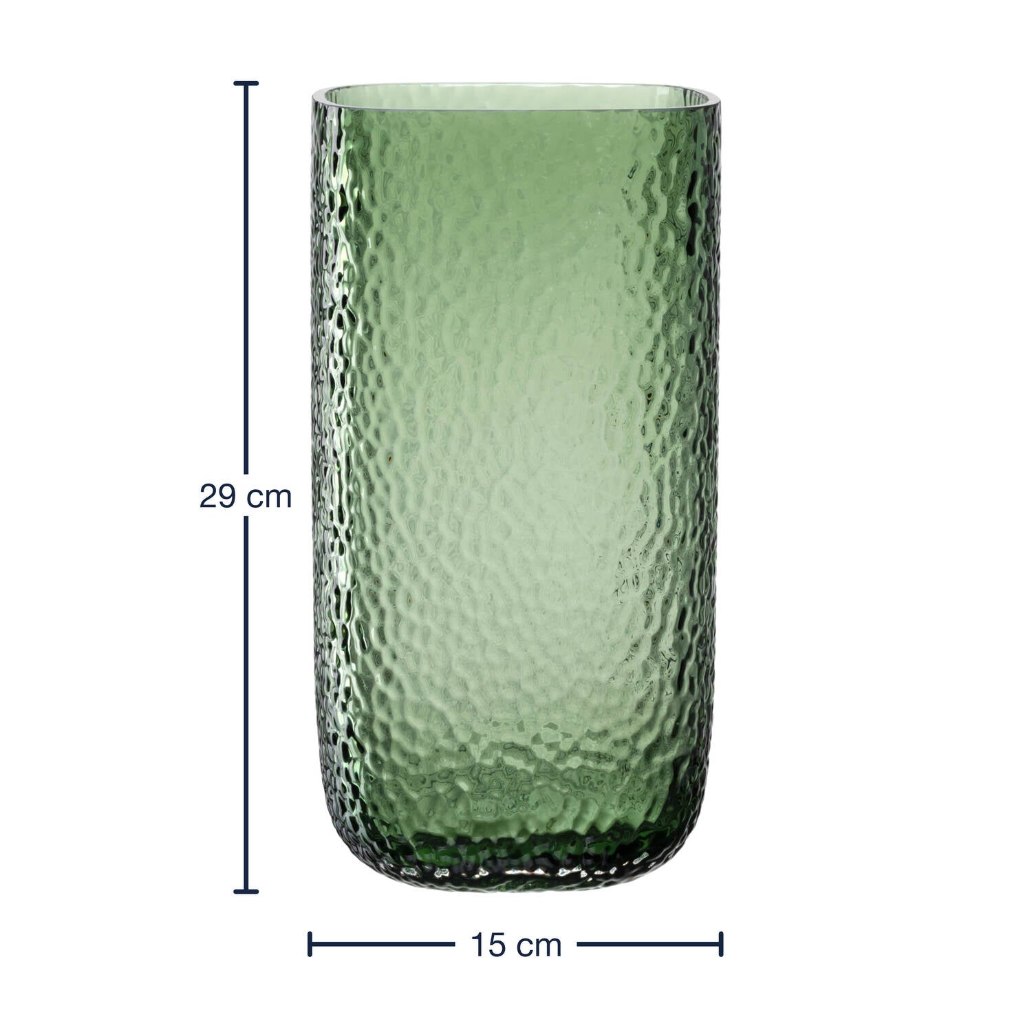 Massangaben zu Vase MARTELLO 29 cm grün