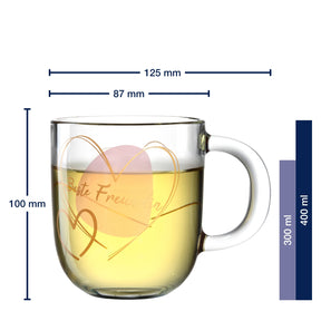 Massangaben zu Tasse EMOZIONE 400 ml rosé 'Beste Freundin