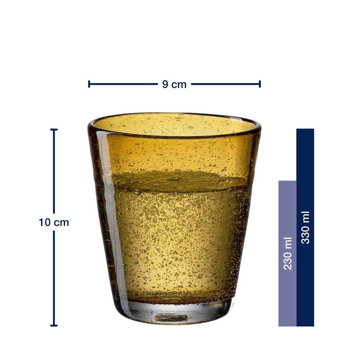 Massangaben zu Trinkglas BURANO 330 ml amber