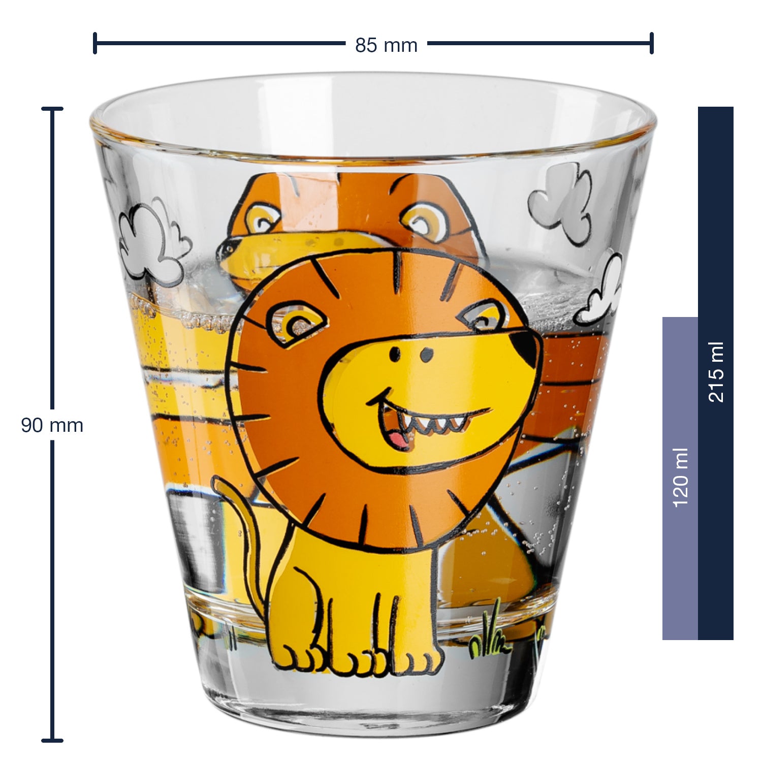 Massangaben zu Kindertrinkset BAMBINI 3-teilig Löwe