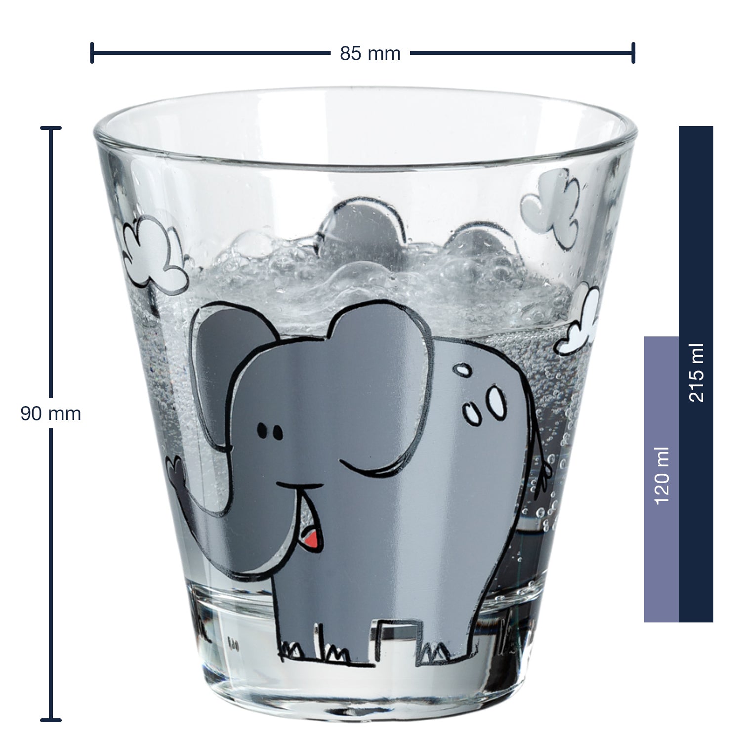 Massangaben zu Kindertrinkset BAMBINI 3-teilig Elefant