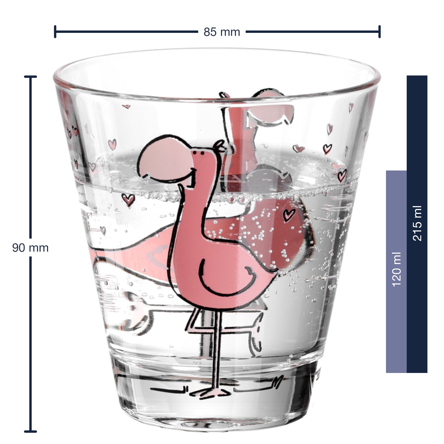 Massangaben zu Kindertrinkset BAMBINI 3-teilig Flamingo