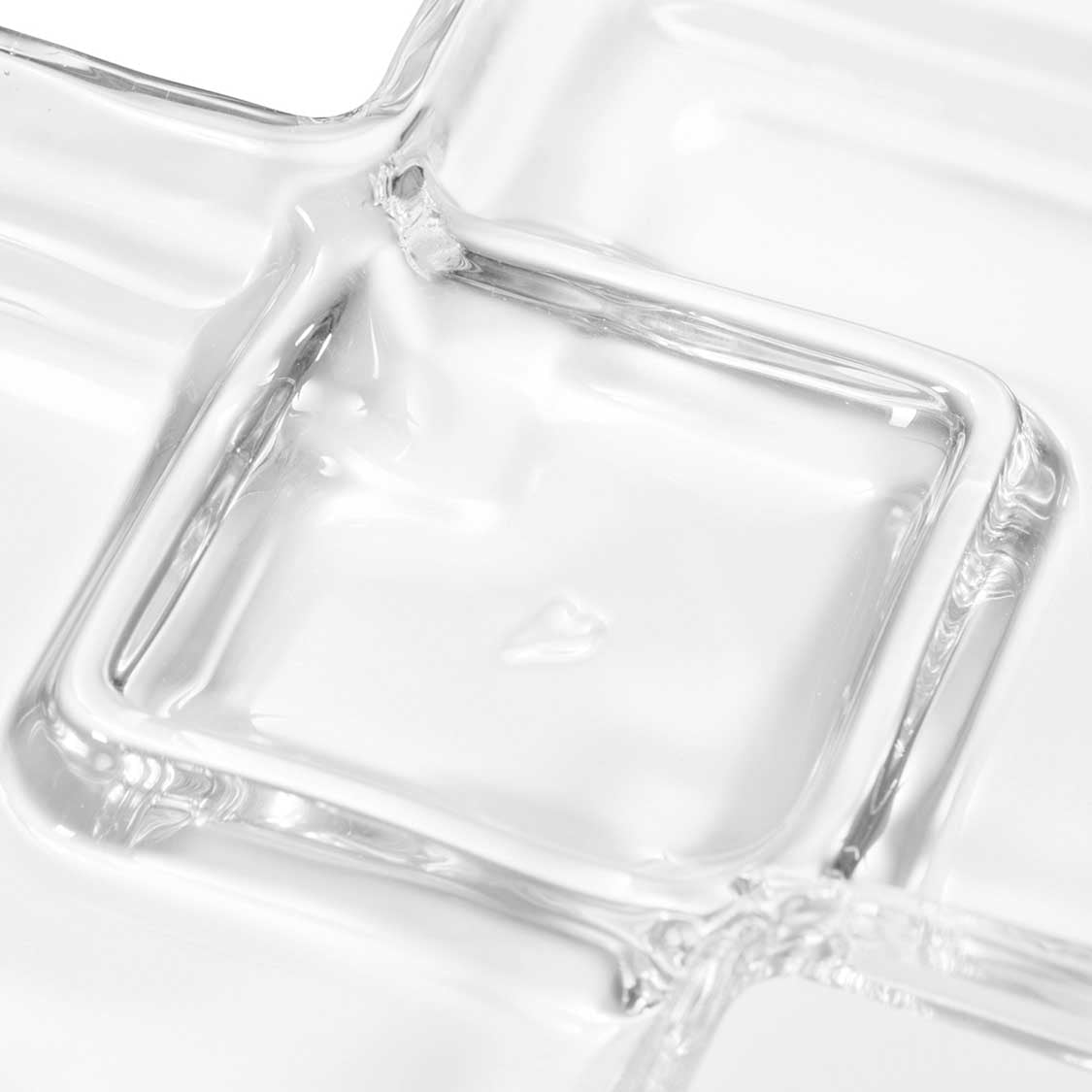 Kabarett SEZIONE 31 cm eckig aus klarem Glas, Draufsicht