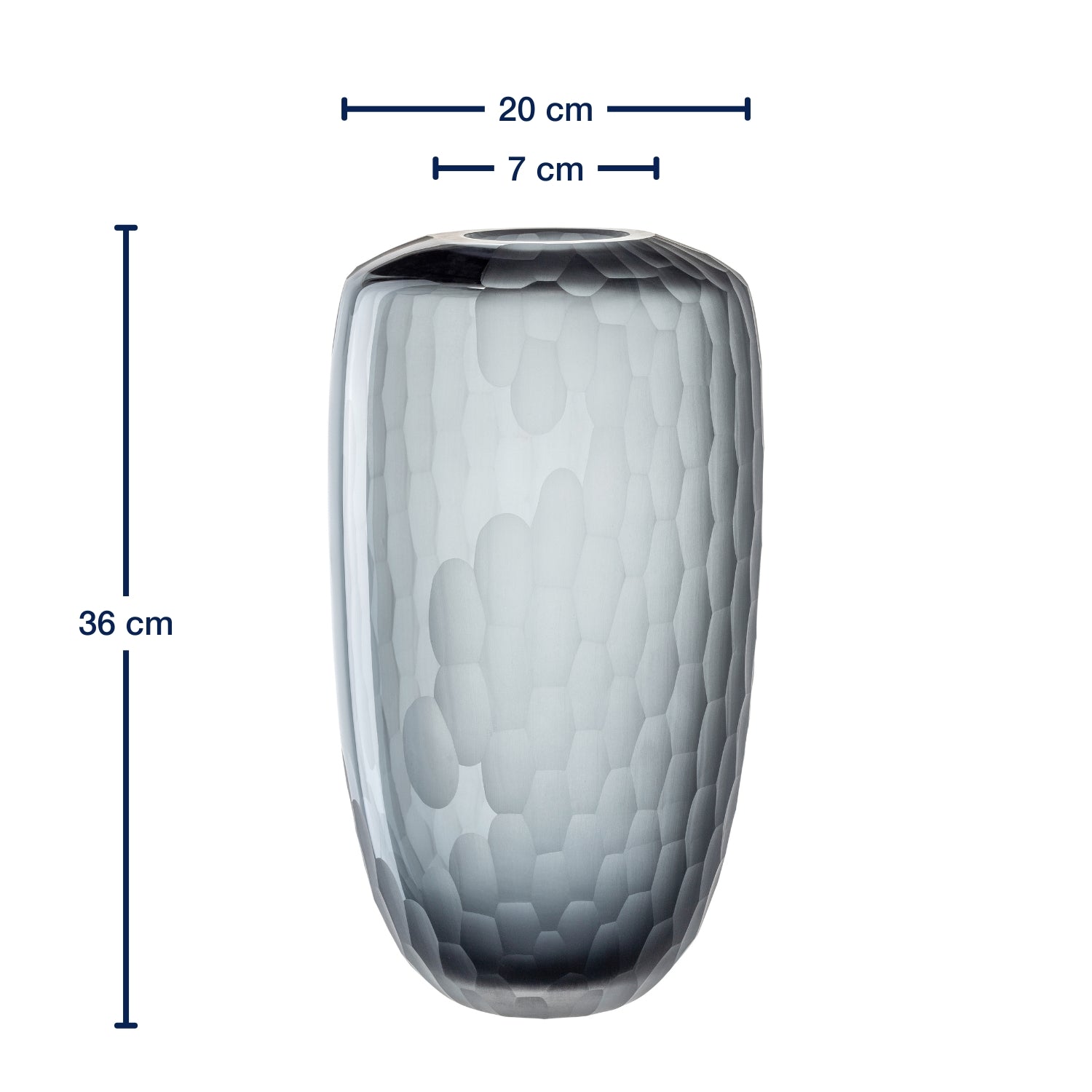 Massangaben zu Vase BELLAGIO 36 cm anthrazit