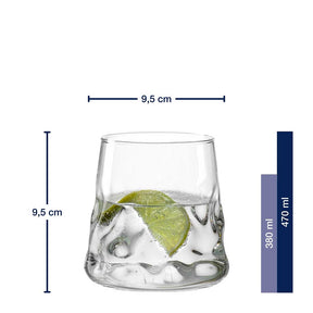 Massangaben zu Trinkglas SANO 470 ml 2er-Set mit Eiswürfeln und Limettenscheibe