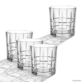 Whiskyglas D.O.F. SPIRITII NOVA 350 ml 4er-Set in verschiedenen Größen nebeneinander