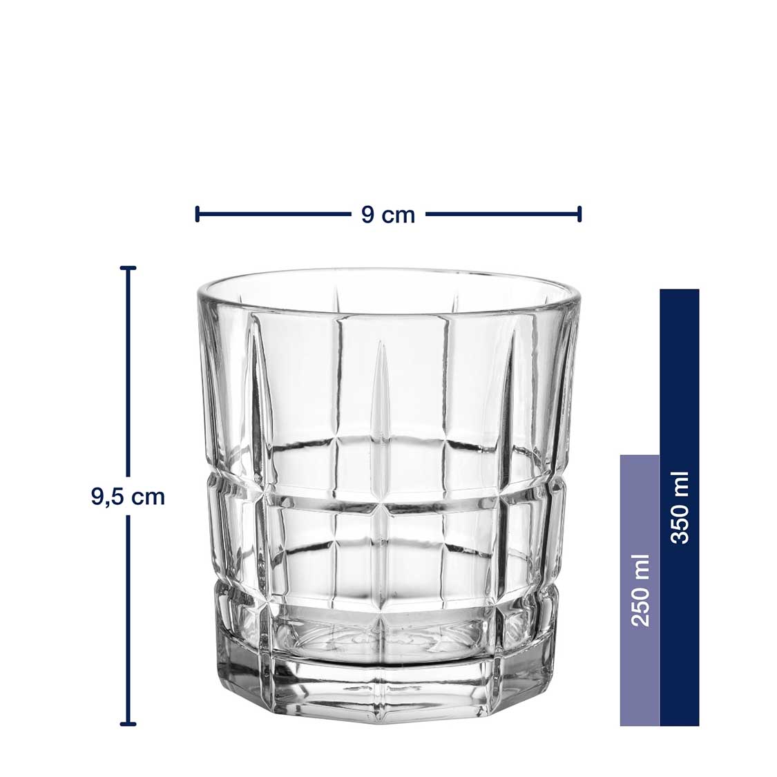 Massangaben zum Whiskyglas D.O.F. SPIRITII NOVA 350 ml