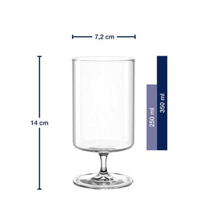 Massangaben zu Trinkglas auf Fuß BASSO 350 ml 2er-Set