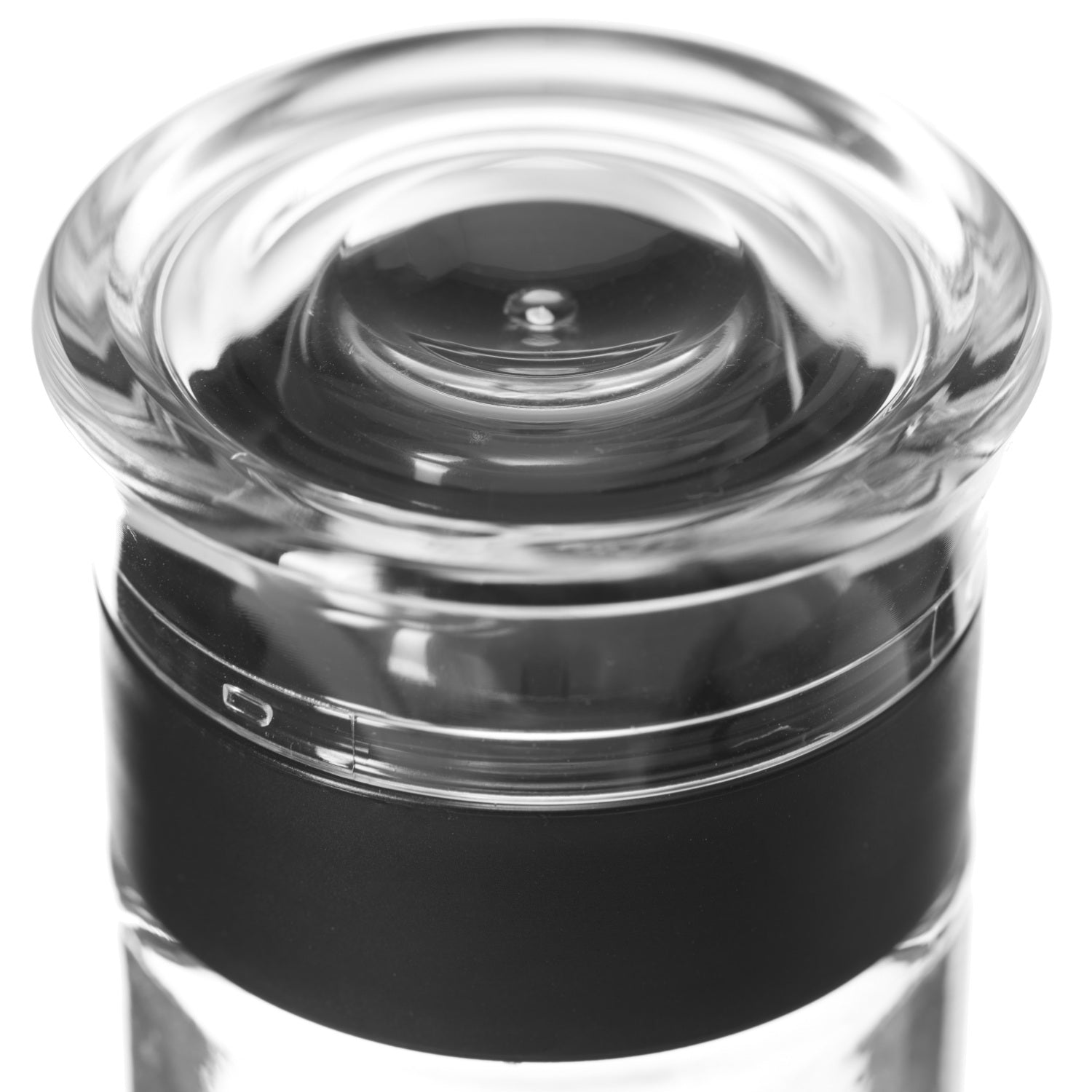 Glasstreuer CUCINA mit schwarzem Verschluss, Nahaufnahme von oben