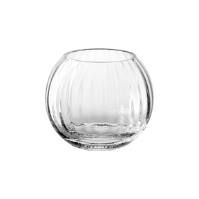 Kugelvase POESIA aus klarem Glas, Frontansicht auf weißem Hintergrund