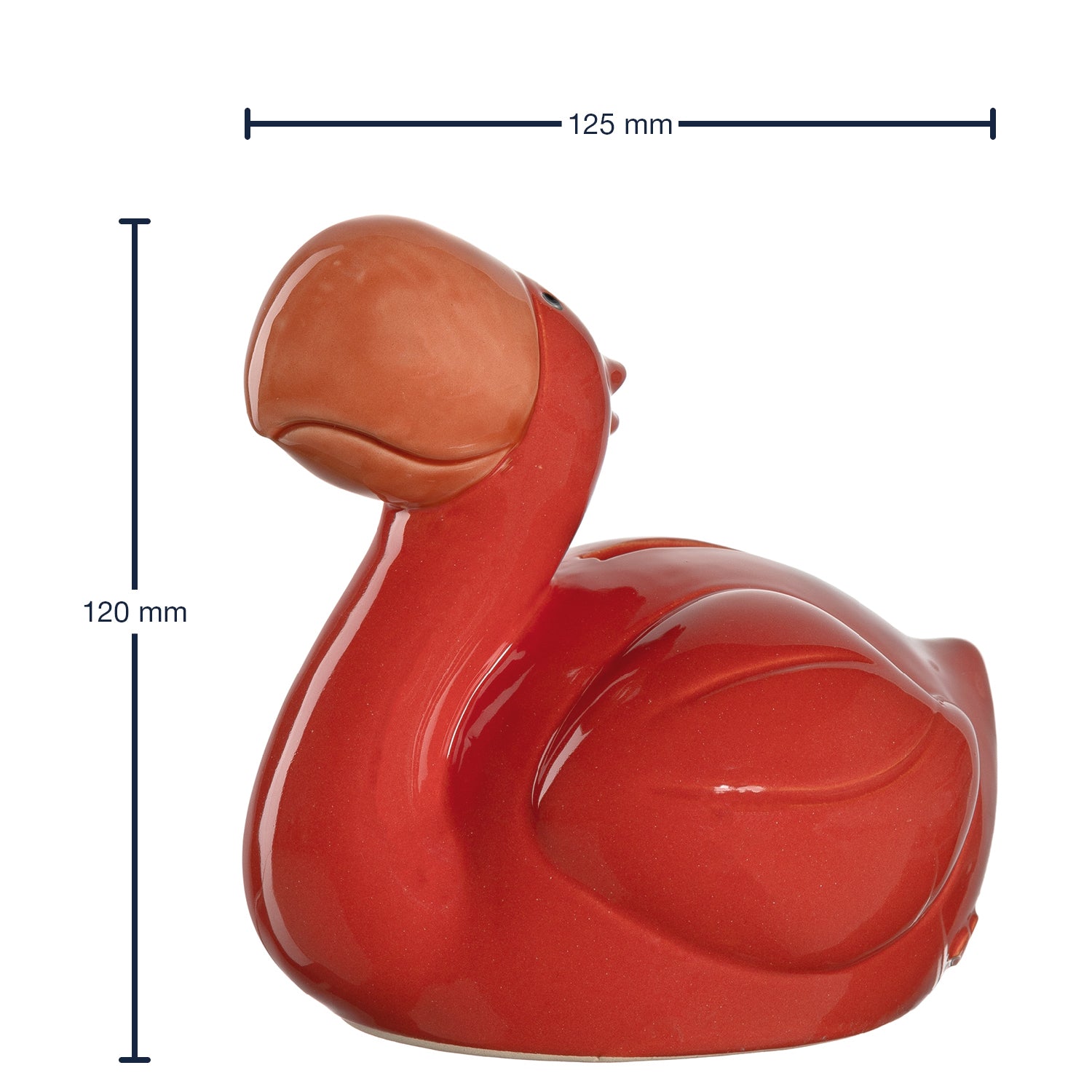 Massangaben zu Spardose BAMBINI rot Flamingo