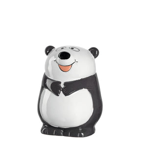 Keramik Spardose BAMBINI Panda mit weißem Kopf, schwarzem Körper und rotem Mund