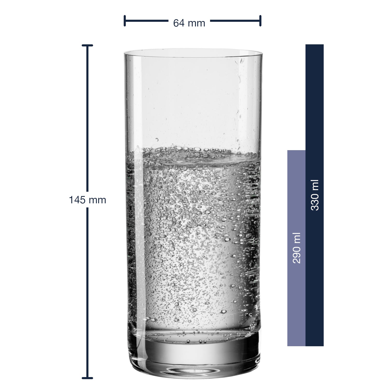 Massangaben zu Wasserbecher EASY+ 330 ml