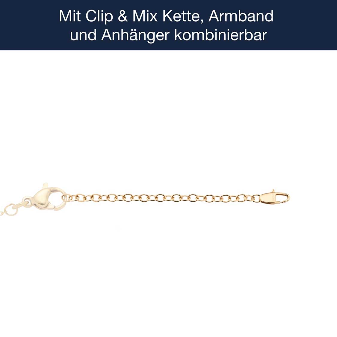 Verlängerungskette 10 cm gold mit Karabiner und Ankern verbunden