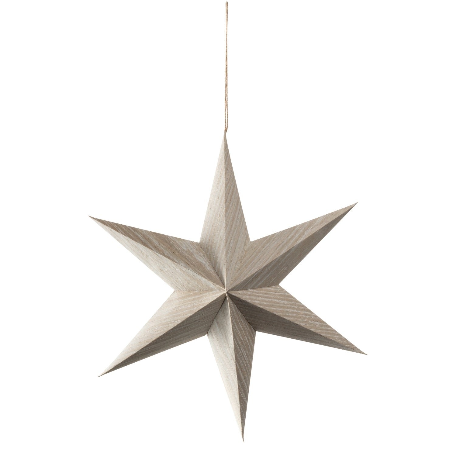 Sternhänger 29cm Holzfunier AUTENTICO in Beige, hängend freigestellt