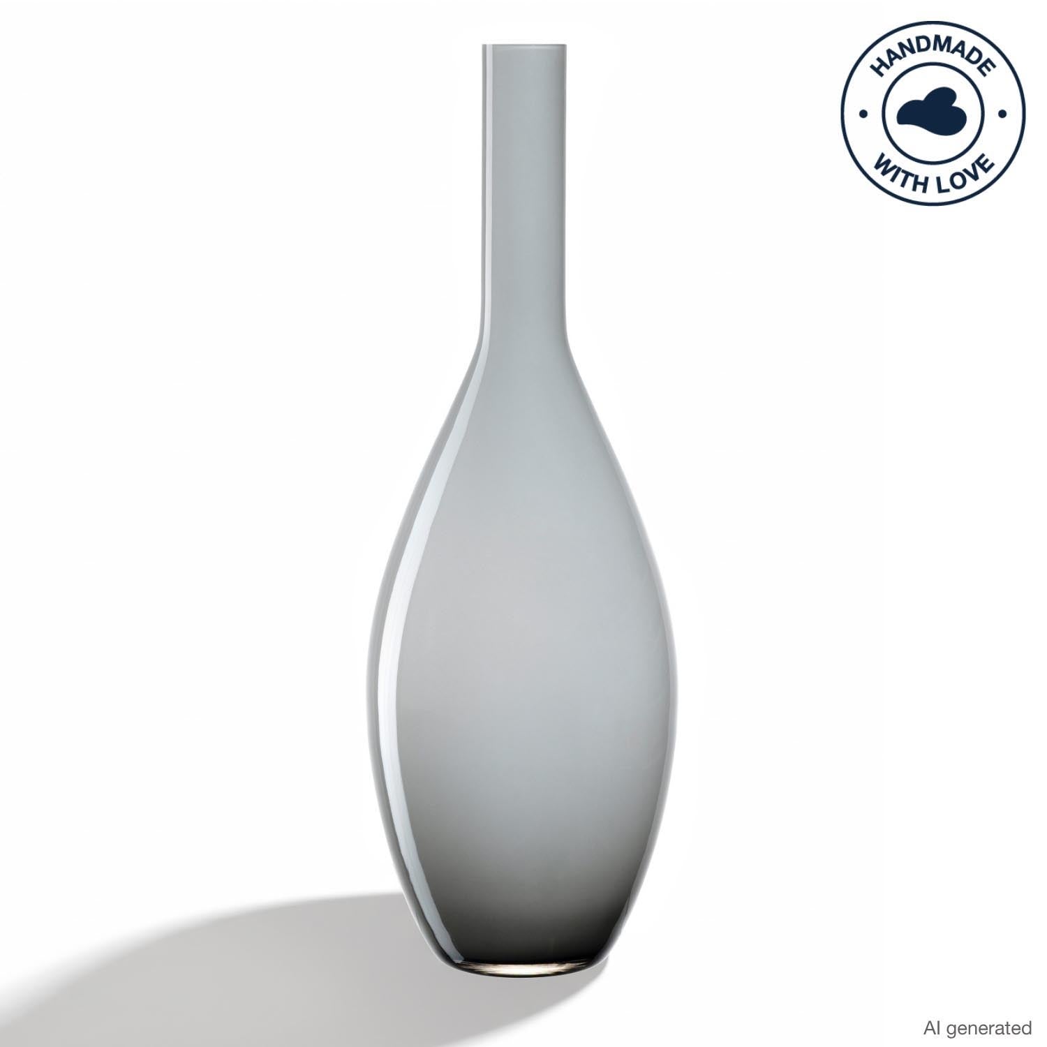 Vase BEAUTY 50 cm grau, elegante Flaschenform mit schmalem Hals