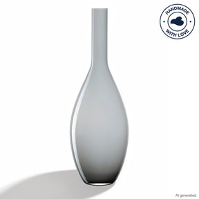 Vase BEAUTY 50 cm grau, elegante Flaschenform mit schmalem Hals
