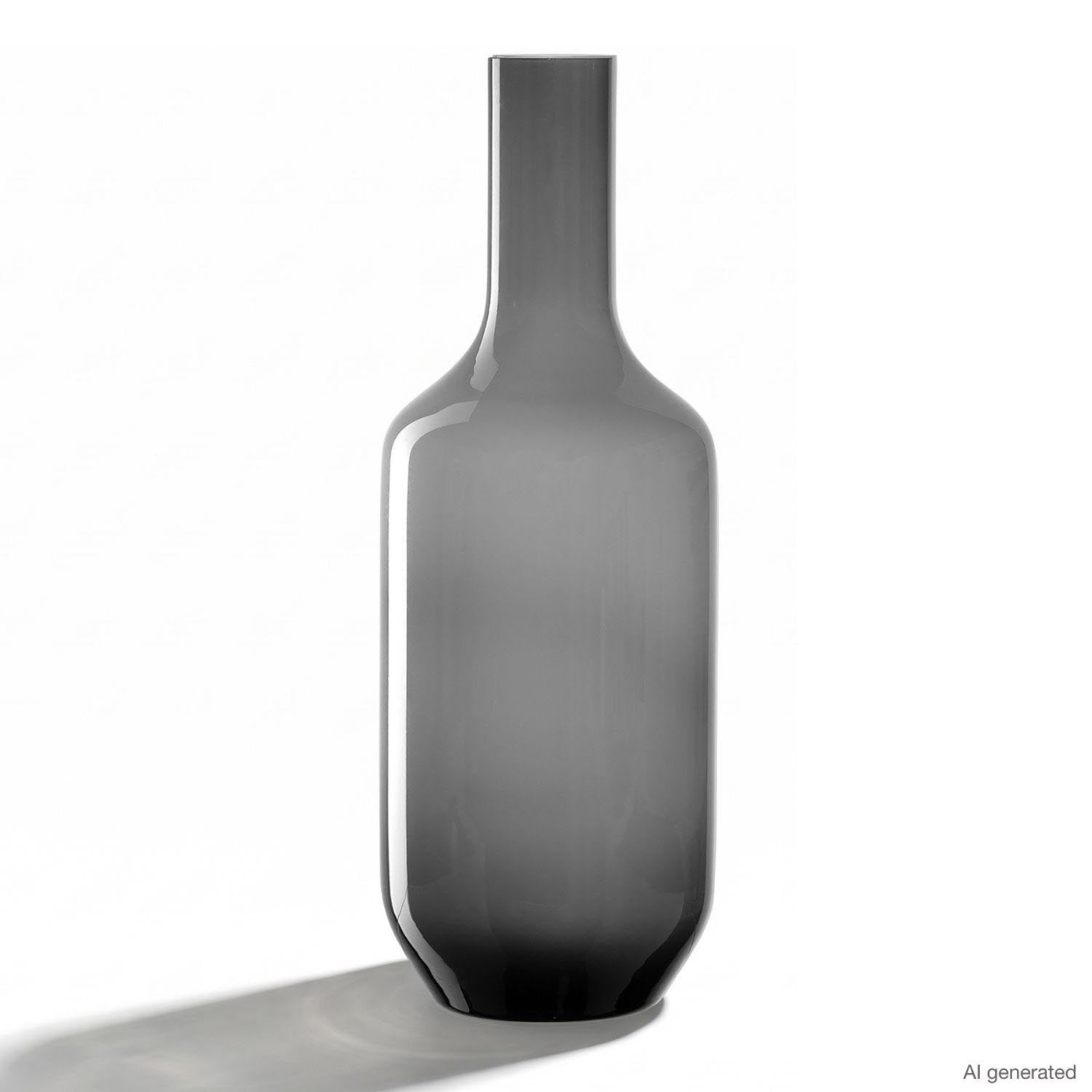 Vase MILANO 50 cm grau aus Glas vor weißem Hintergrund