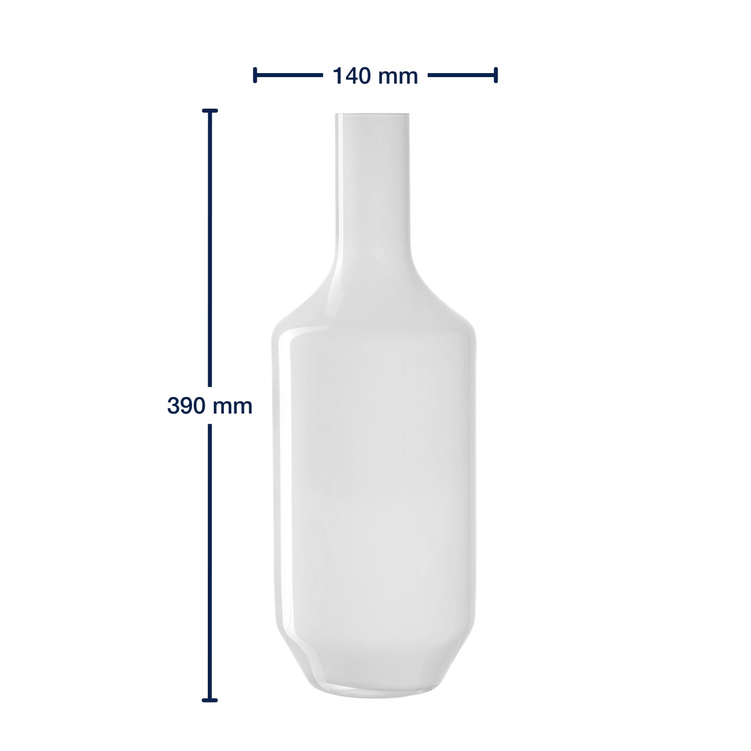 Massangaben zu Vase MILANO 39 cm weiß