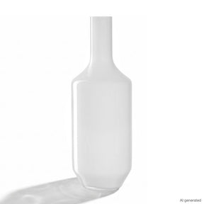 Vase MILANO weiß aus Glas vor weißem Hintergrund