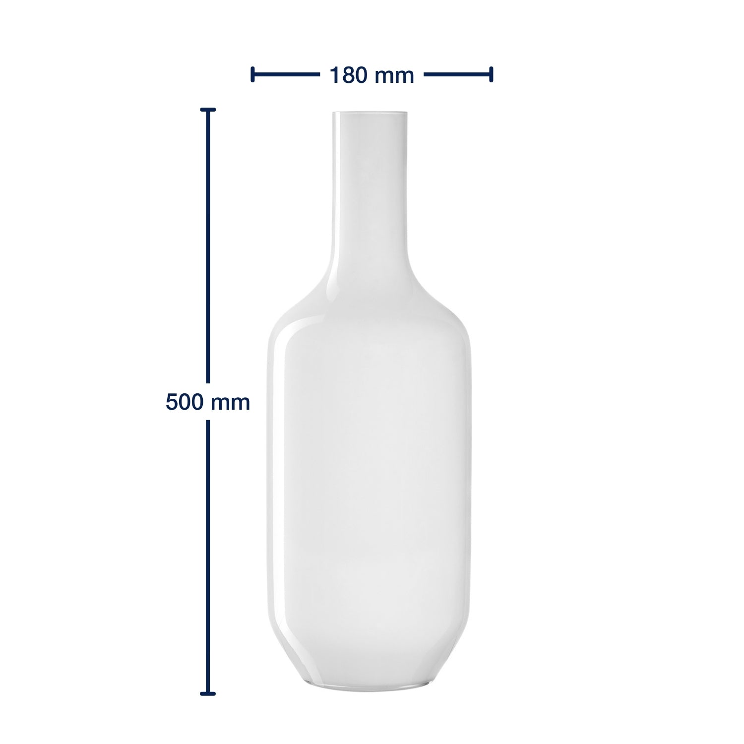 Massangaben zu Vase MILANO 50 cm weiß